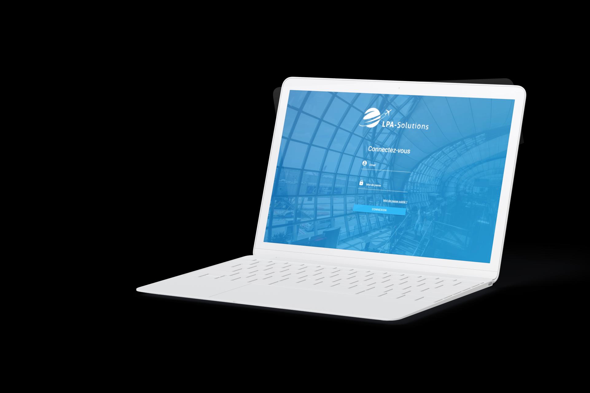 mockup de la plateforme sur laptop